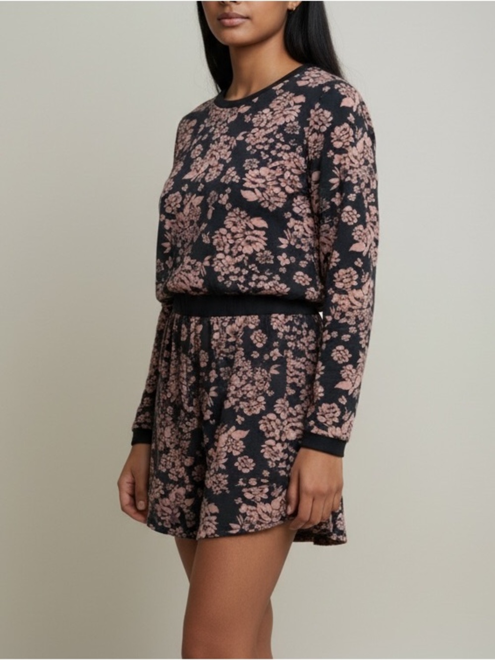 ❤️ Four for 25$ ❤️ Splendid Dark Grey Dress with Pink Floral Print Sz 10